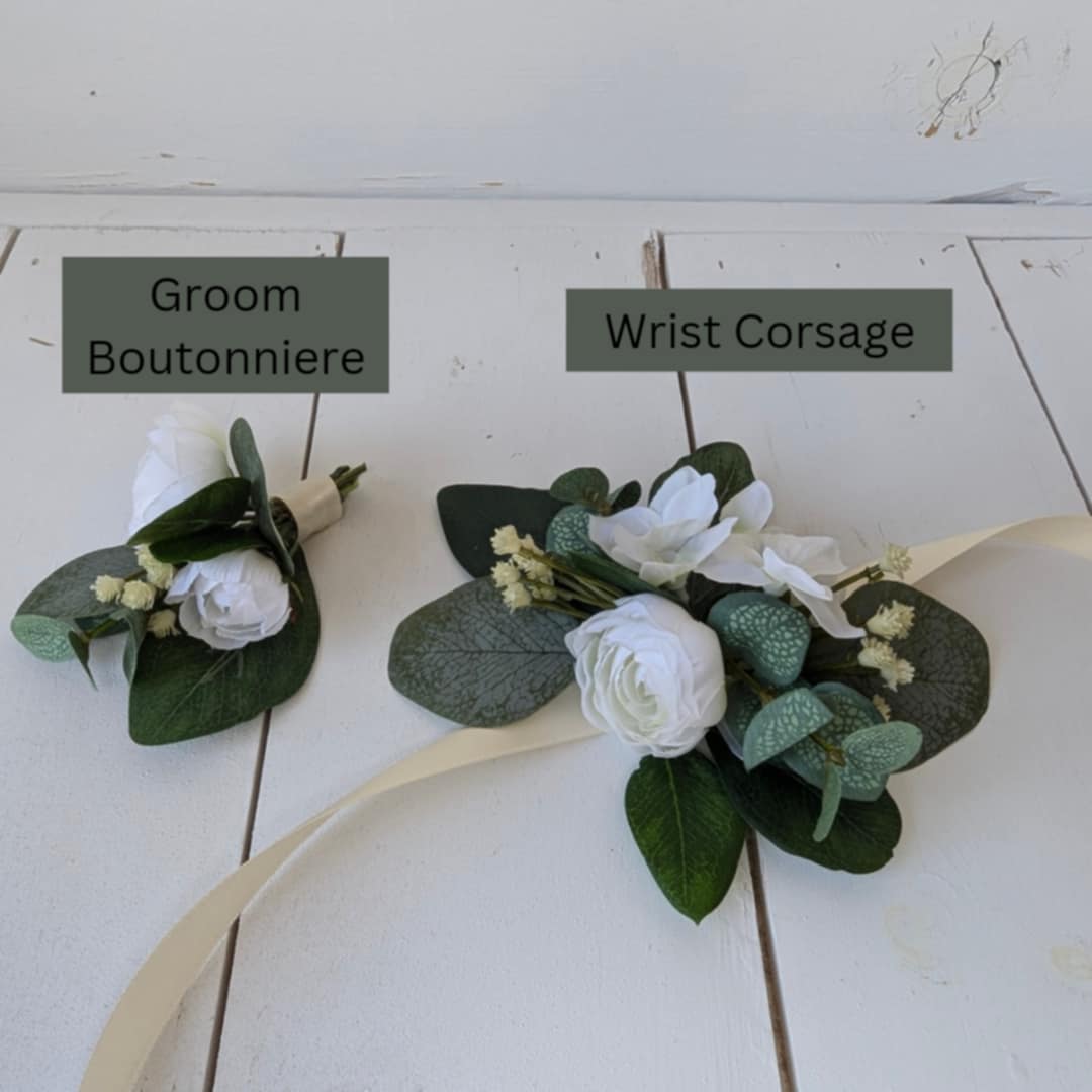 Premium Artificial Silk Flower Bouquet with Peonies and Roses, Cream and Green Natural Bridal Bouquet and Bridesmaid Flowers, Artificial Wedding Flowers, Silk Flower Bouquet, Wedding Bouquets