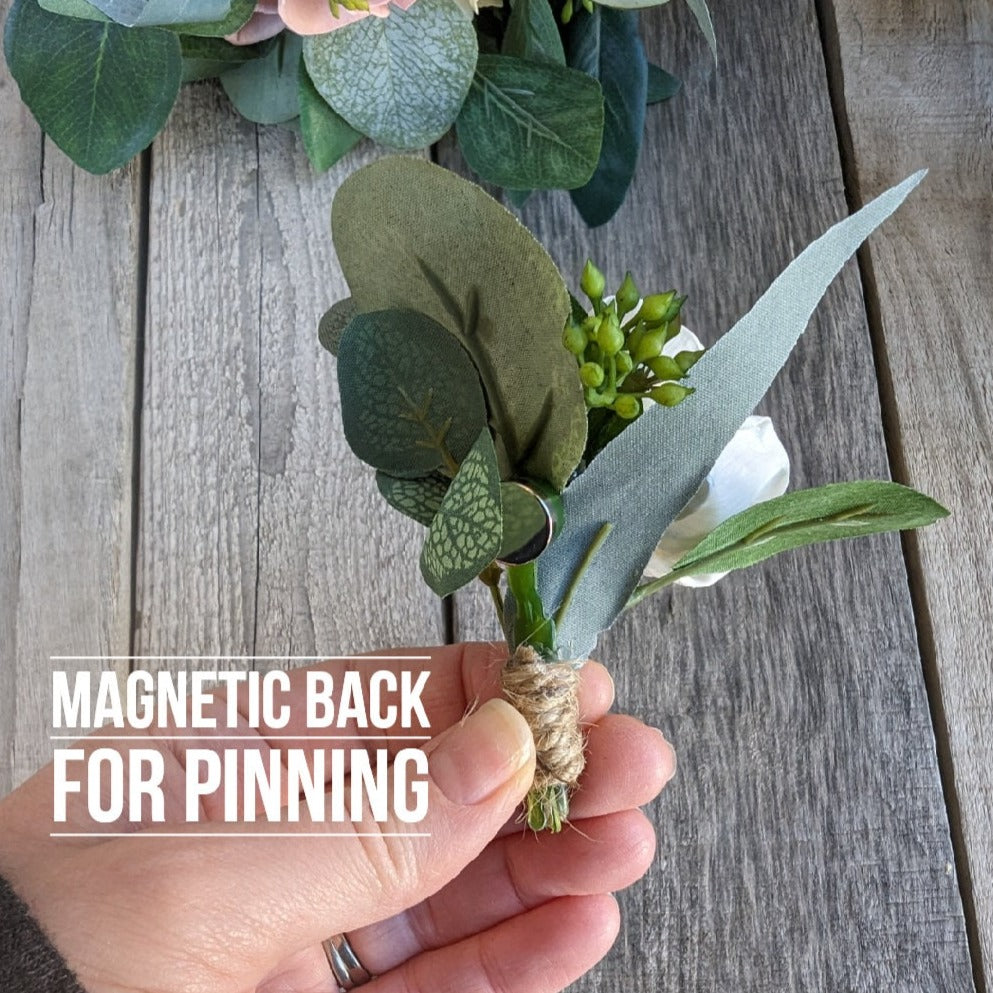 Wood Rose Boutonniere, Groomsmen Boutonniere, Wooden Lapel Pin, Groom Lapel Flower, Sola Wood Flowers