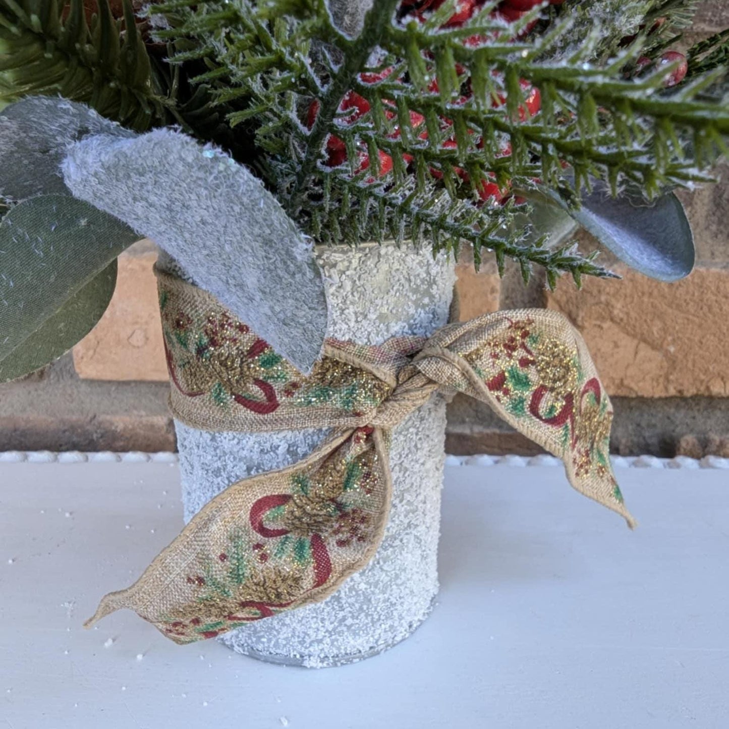 Holiday Pine Cone Flower Mason Jar Arrangement, Christmas Centerpiece, Holiday Hostess Gift, Festive Flower Table Centerpiece