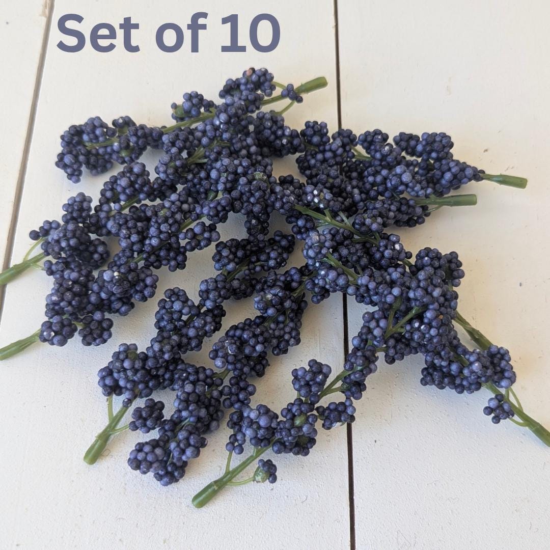 NEW Artificial Blue Berry Sprigs for DIY Bouquets and Crafting for Weddings and Baby Showers