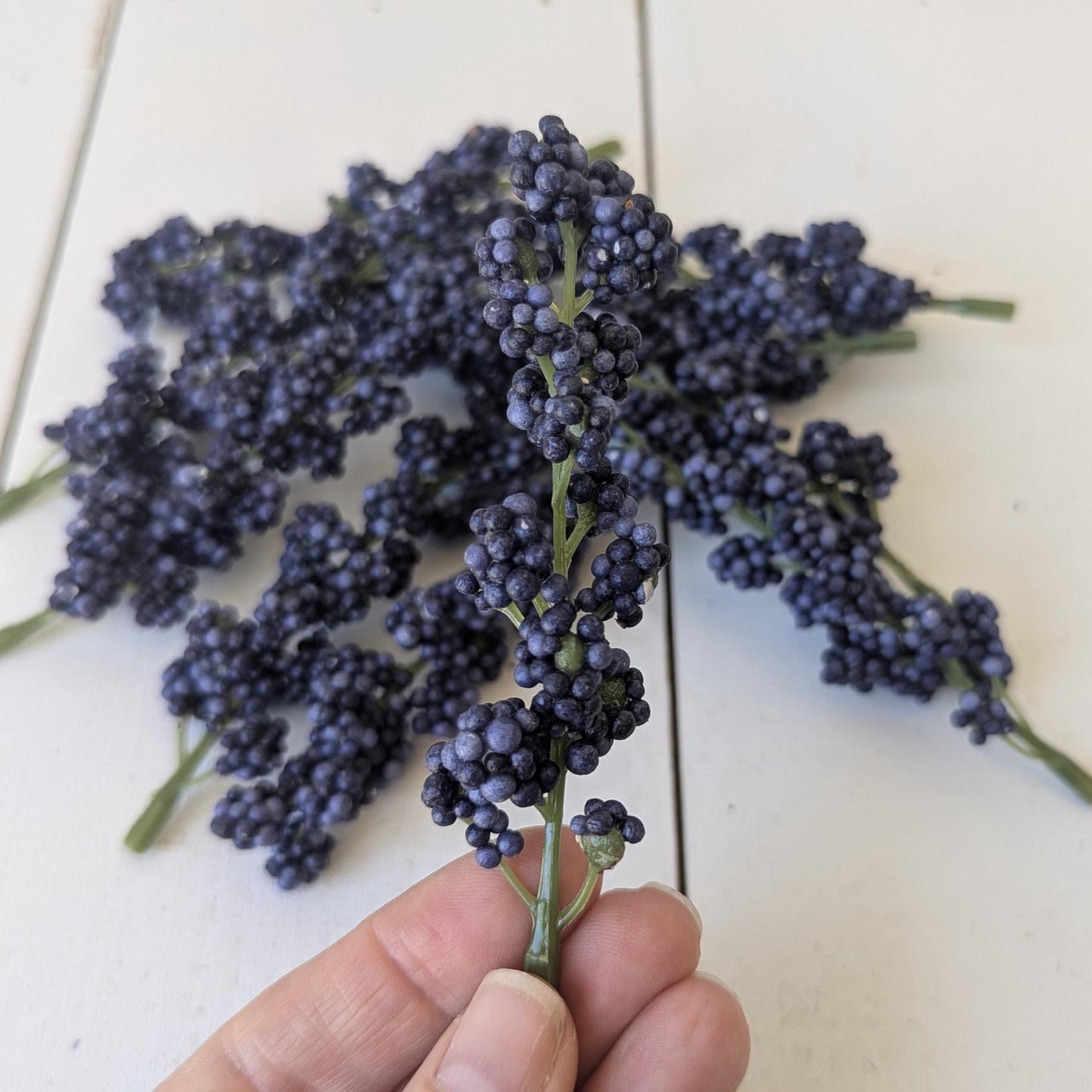 NEW Artificial Blue Berry Sprigs for DIY Bouquets and Crafting for Weddings and Baby Showers
