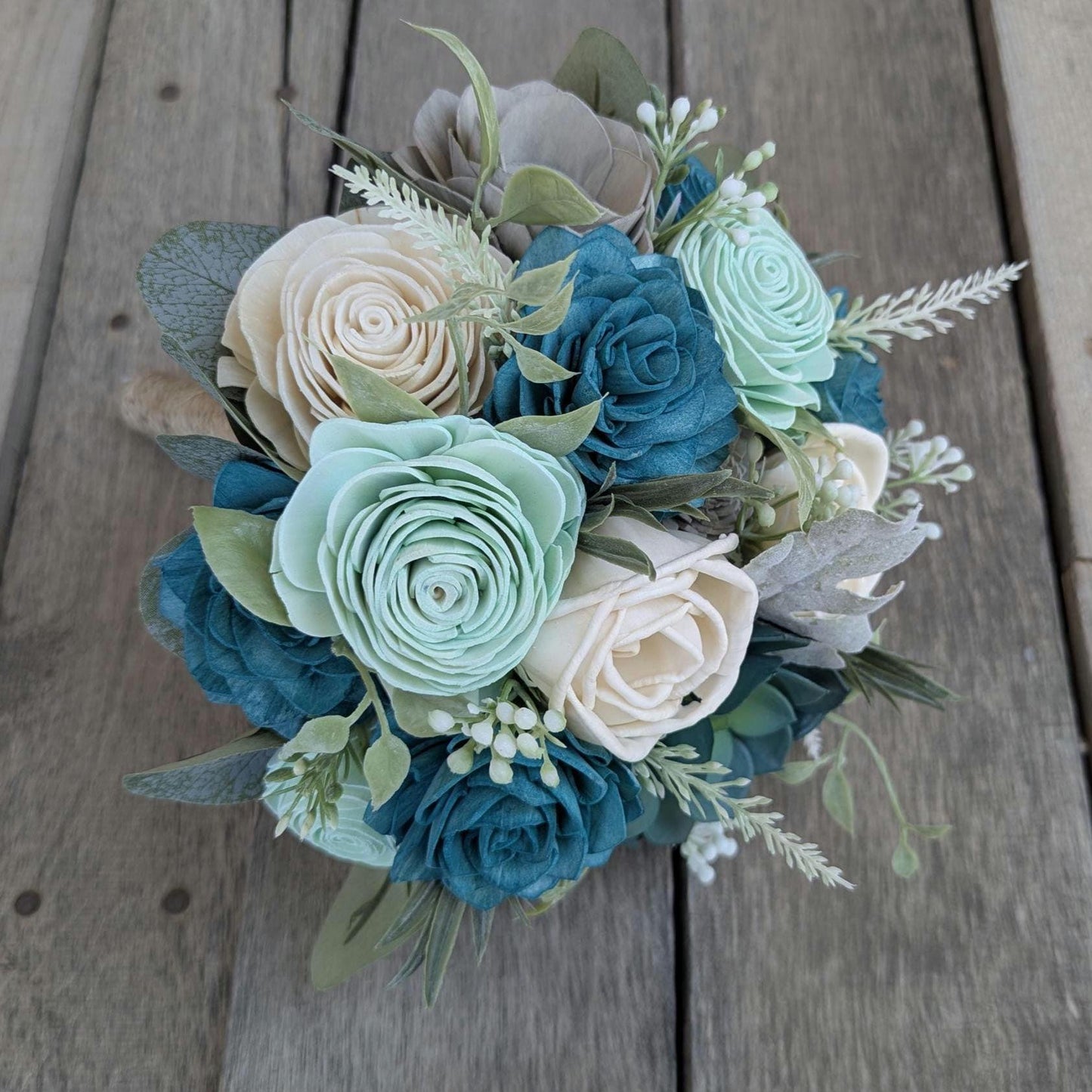 Wood Flower Beach Wedding Bouquet, Wooden Flowers Bridal Bouquet, Beach Inspired Themed Wedding, Artificial Wedding Flowers, Sola Flowers
