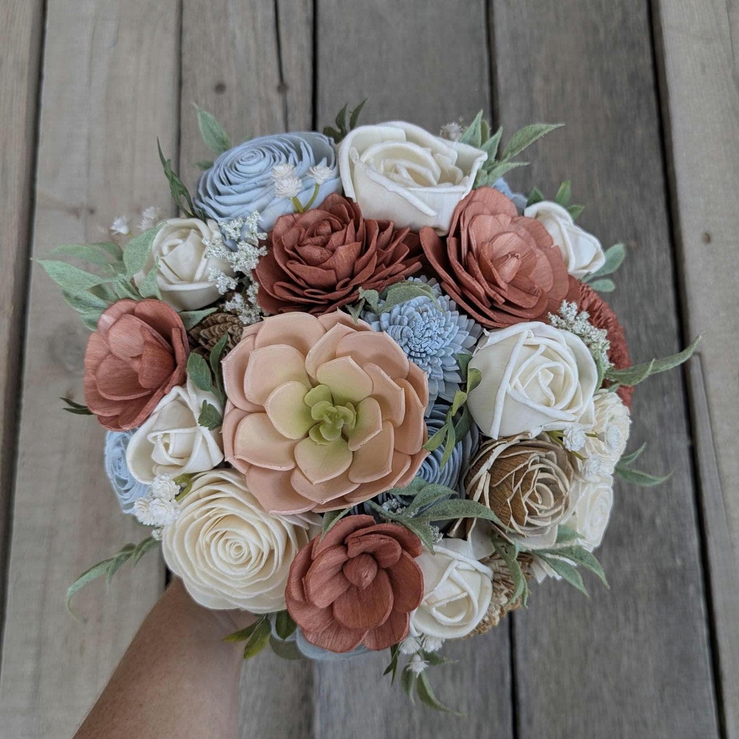Sola Wood Flowers Wedding Bouquet, Wooden Flowers Bridal Bouquet, Artificial Wedding Flowers, Romantic Wedding Bride Bouquet, Fake Flowers
