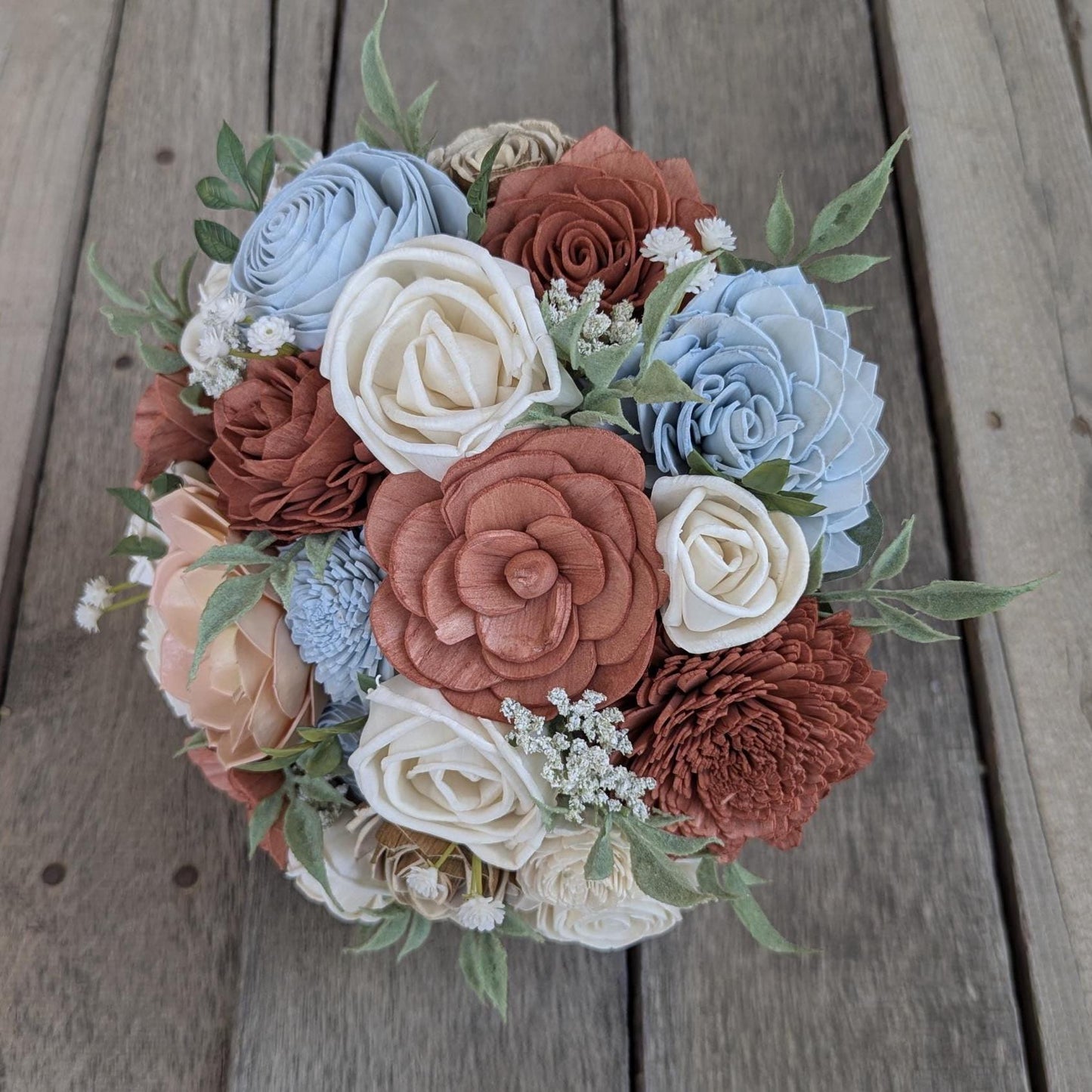 Sola Wood Flowers Wedding Bouquet, Wooden Flowers Bridal Bouquet, Artificial Wedding Flowers, Romantic Wedding Bride Bouquet, Fake Flowers