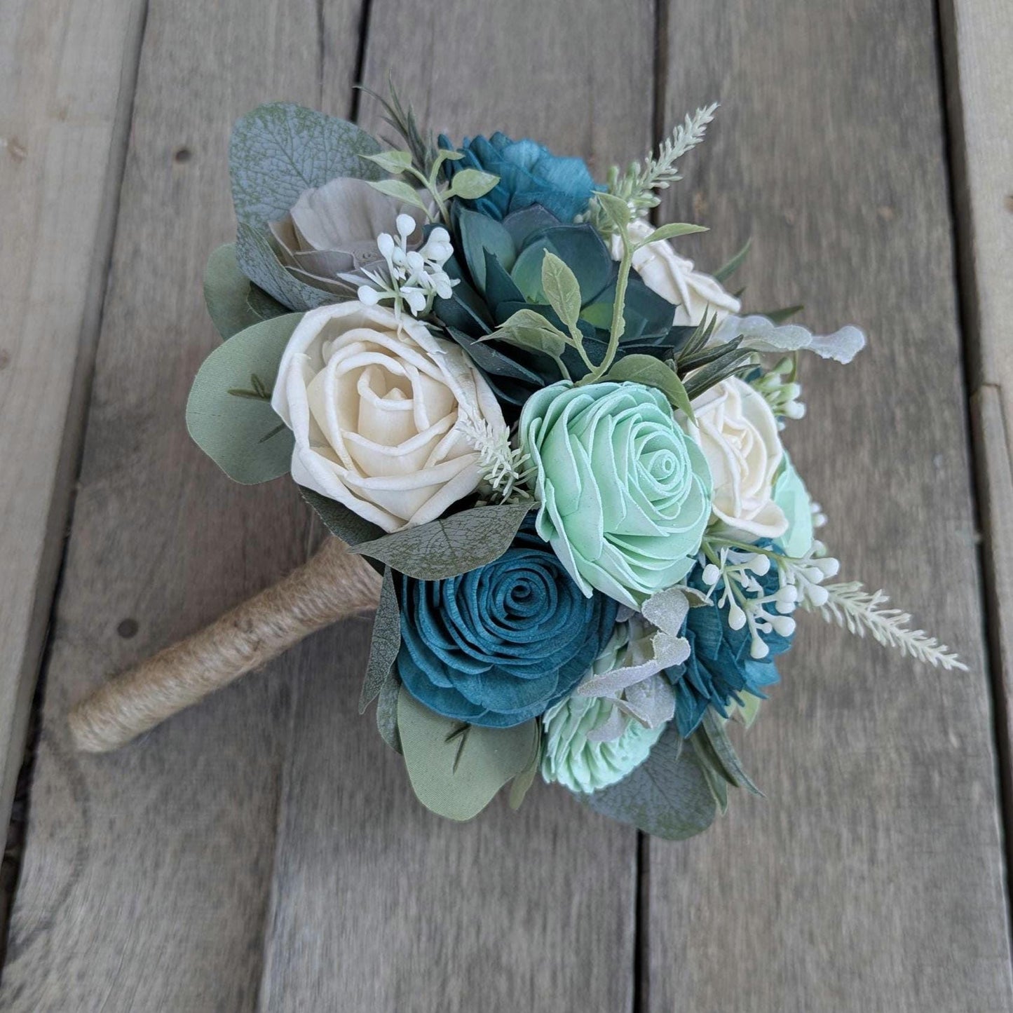 Wood Flower Beach Wedding Bouquet, Wooden Flowers Bridal Bouquet, Beach Inspired Themed Wedding, Artificial Wedding Flowers, Sola Flowers