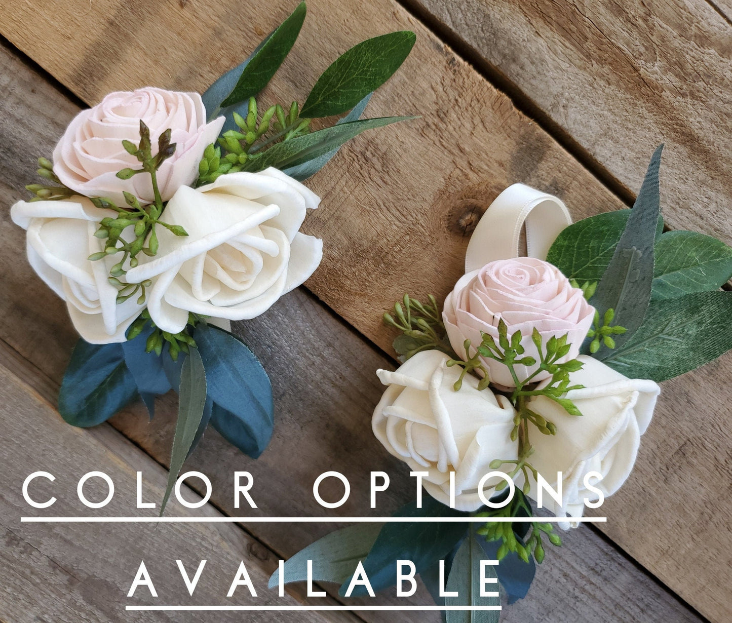 Wood Flower Corsage, Wooden Flower Wedding Wrist Corsage, Prom Corsage, Wrist Corsage for Prom, Wood Wedding Flowers, Bridesmaid Corsage