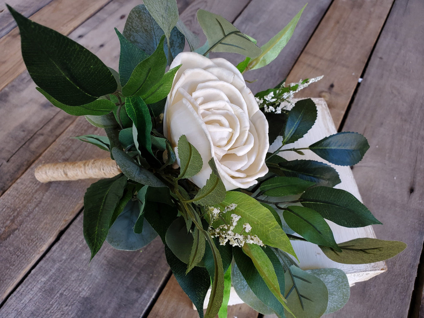 Wood Flower Bouquet, Single Stem Bouquet for Bridesmaid, Wedding Bouquets, Single Flower Bouquet, Wooden Flower Bouquet, Bridal Toss Bouquet