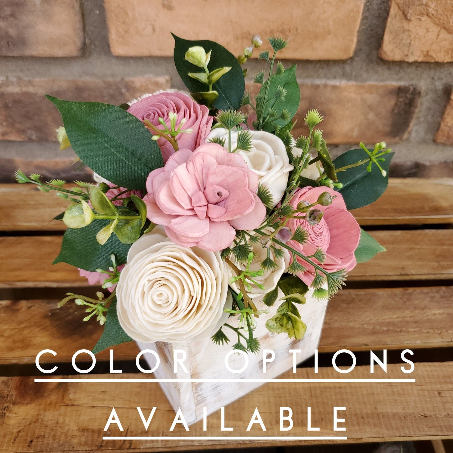 Wood Flower Floral Arrangement, Table Centerpiece, Flower Box, Wedding, Get Well, Flower Arrangement, Shelf Decor Mother's Day