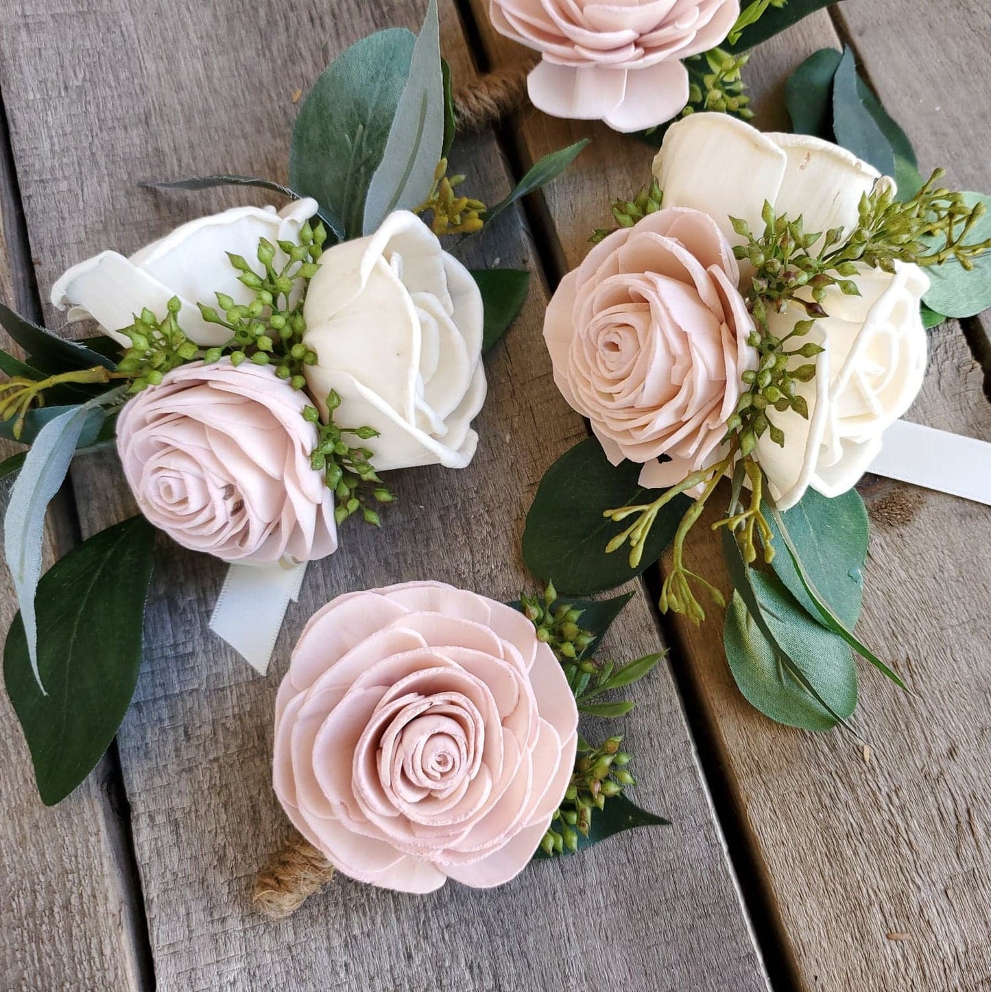 Wood Flower Corsage, Wooden Flower Wedding Wrist Corsage, Prom Corsage, Wrist Corsage for Prom, Wood Wedding Flowers, Bridesmaid Corsage
