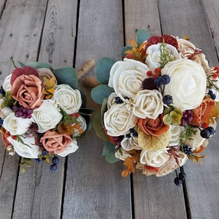 Fall Wedding Bouquet, Sola Wood Flowers, Fall Bridal Bouquet, Wooden Flowers, Wood Wedding Flower Bouquet