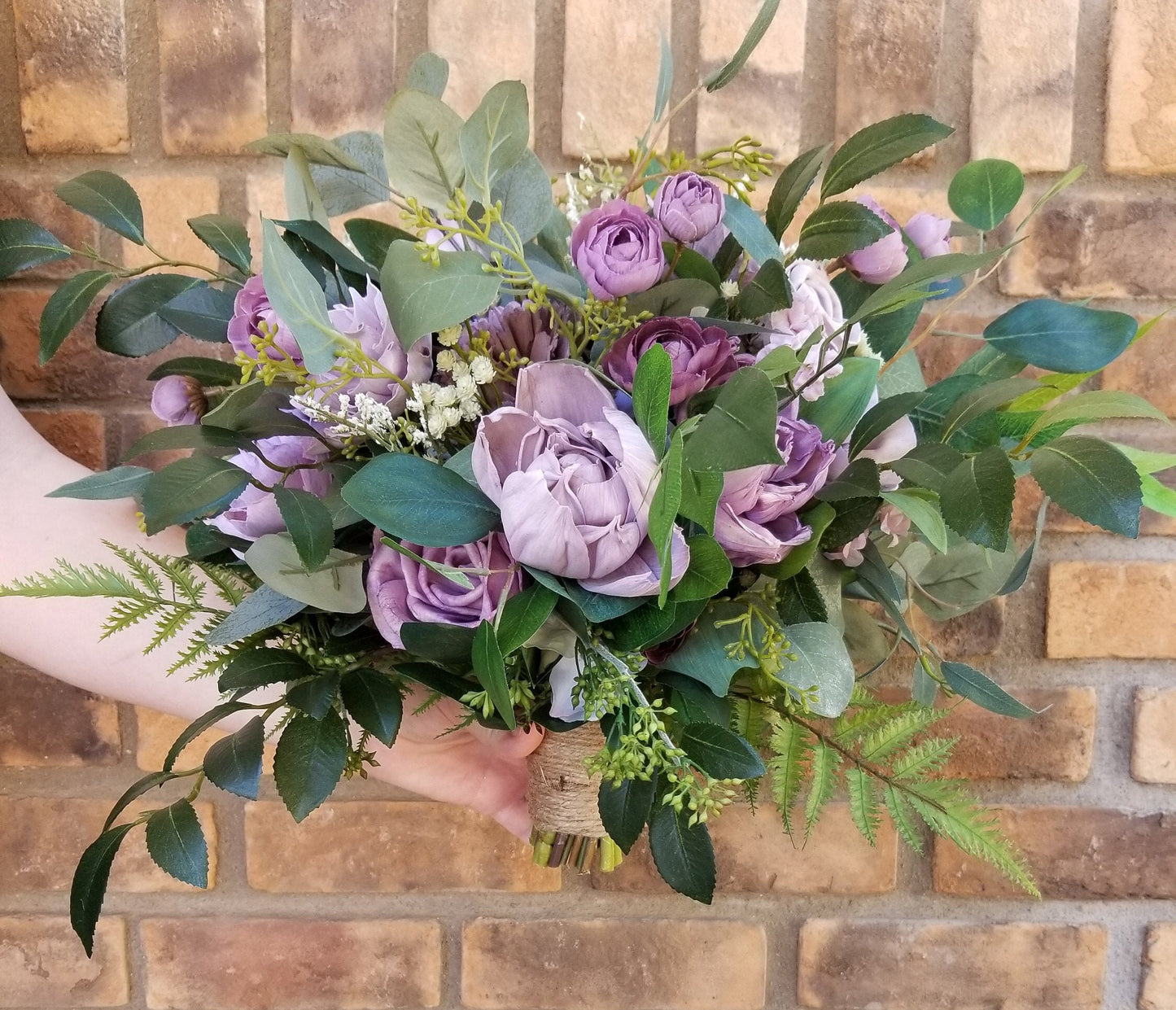 Sola Wood Flower Lavender Bridal Bouquet, Lilac and Lavender Wedding Flowers