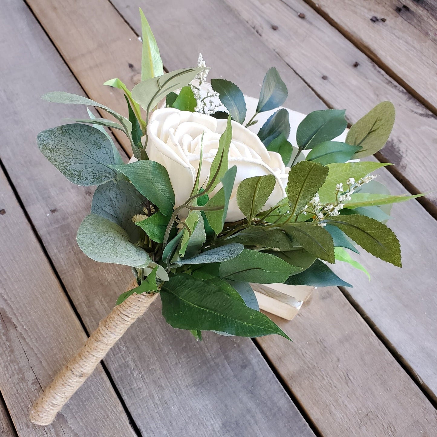 Wood Flower Bouquet, Single Stem Bouquet for Bridesmaid, Wedding Bouquets, Single Flower Bouquet, Wooden Flower Bouquet, Bridal Toss Bouquet