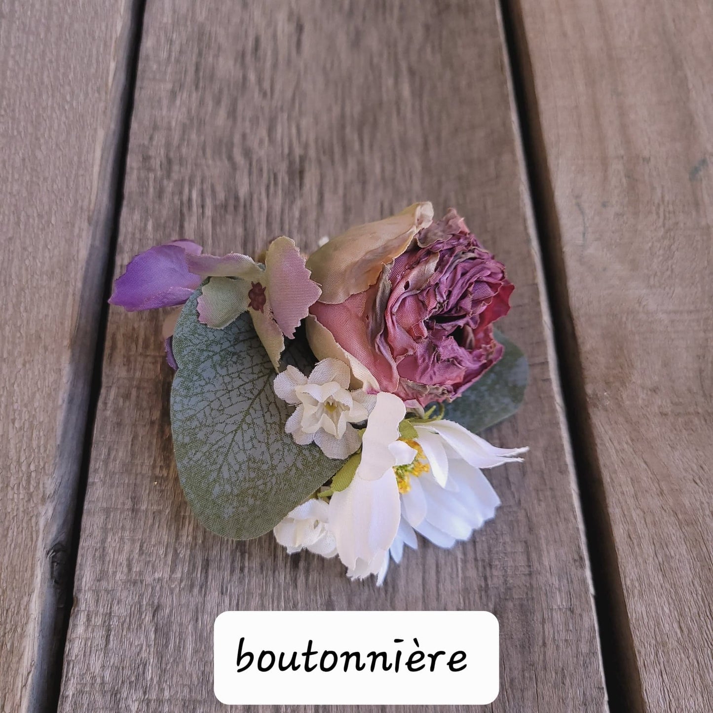 Elopement Bridal Bouquet Set, Silk Flower Bouquet and Boutonniere, Purple Wedding Flowers, Plum Wedding Bouquet