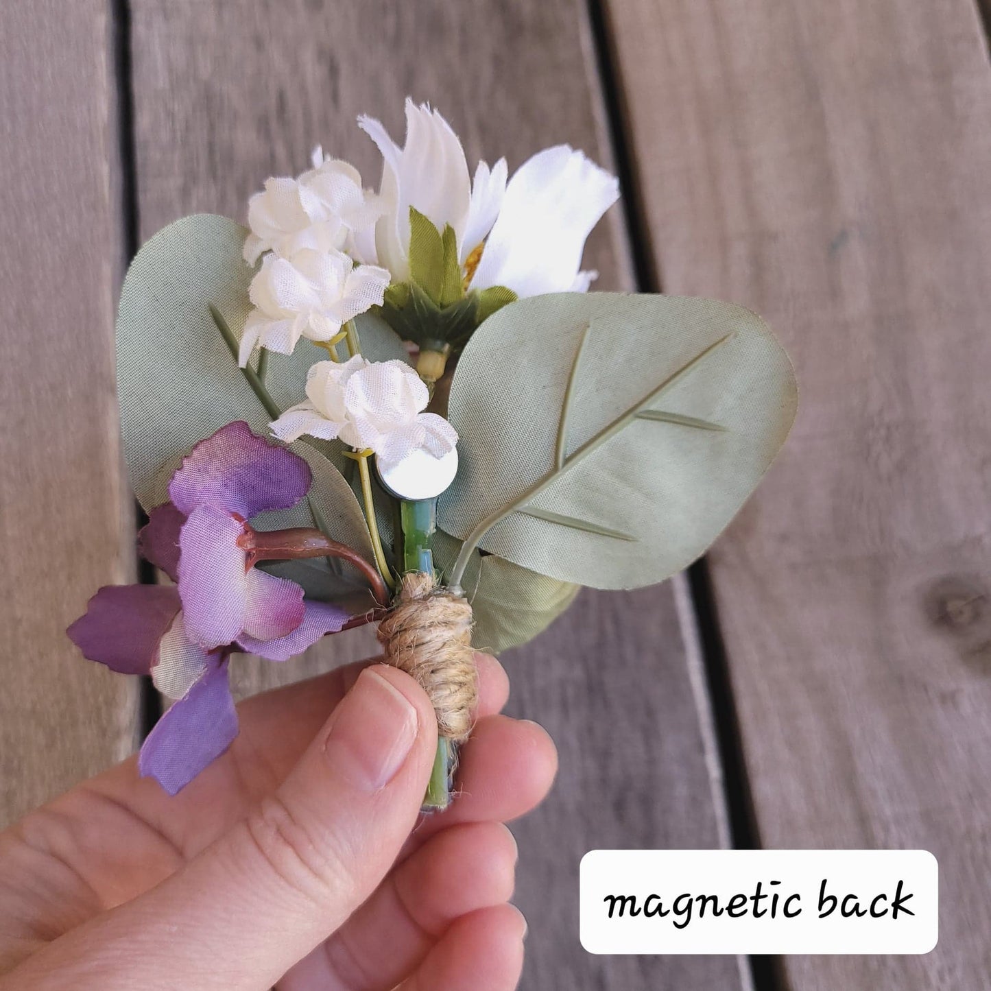 Elopement Bridal Bouquet Set, Silk Flower Bouquet and Boutonniere, Purple Wedding Flowers, Plum Wedding Bouquet