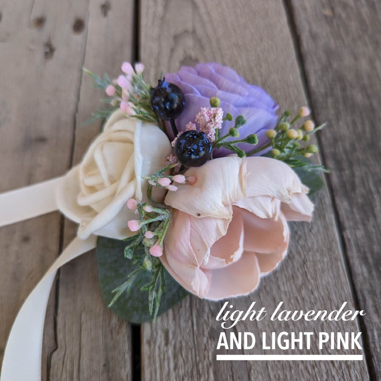 Wood Flower Wrist Corsage, Wedding Wrist Corsage, Prom Corsage, Wooden Wedding Flowers, Sola Wood Flowers Bridal Corsage,