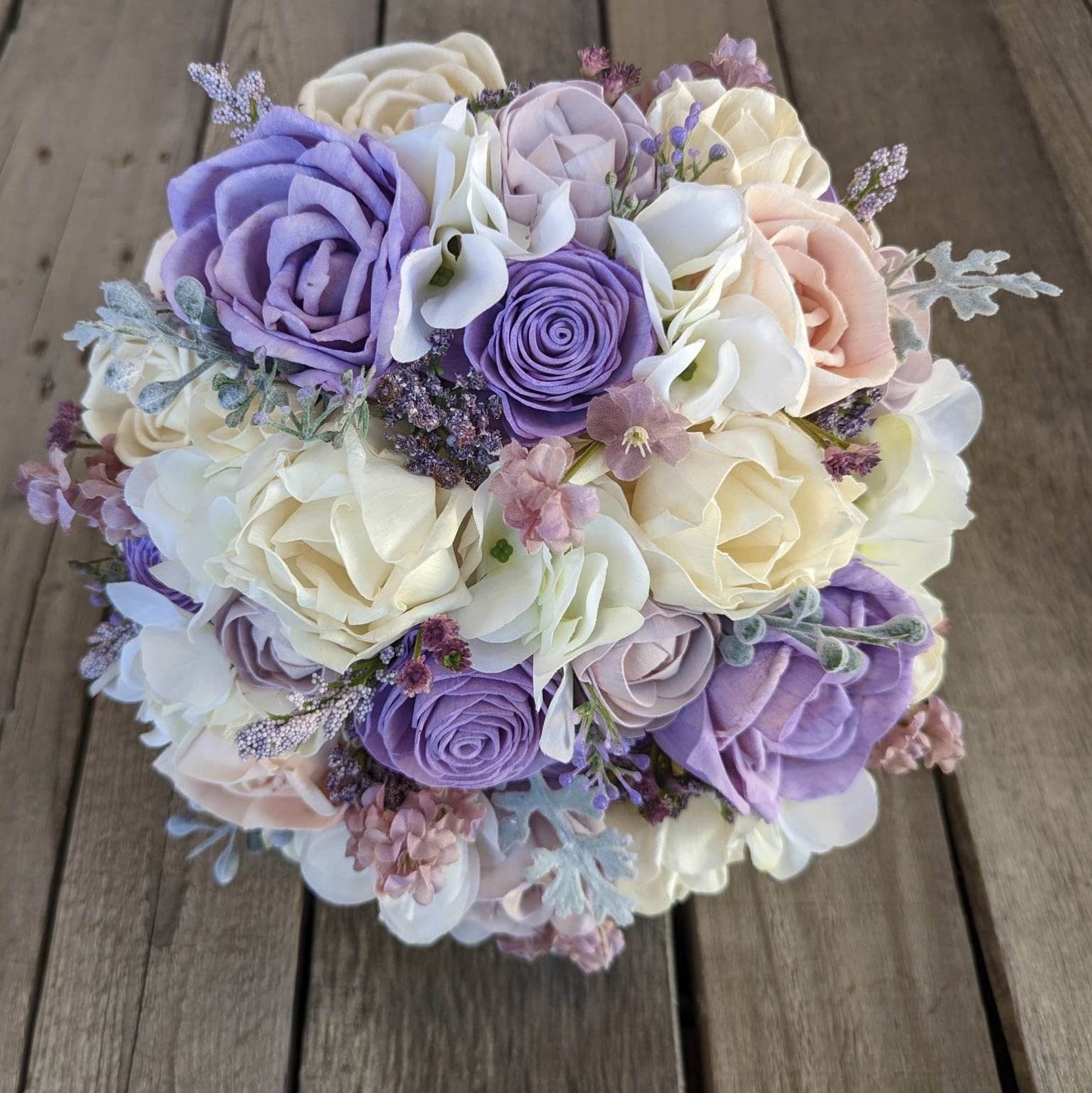 Lavender Wood Flower Bouquet, Purple Bridal Bouquet, Wedding Flowers, Wooden Flowers Bouquet, Wood Wedding Bouquet, Quinceanera Bouquet