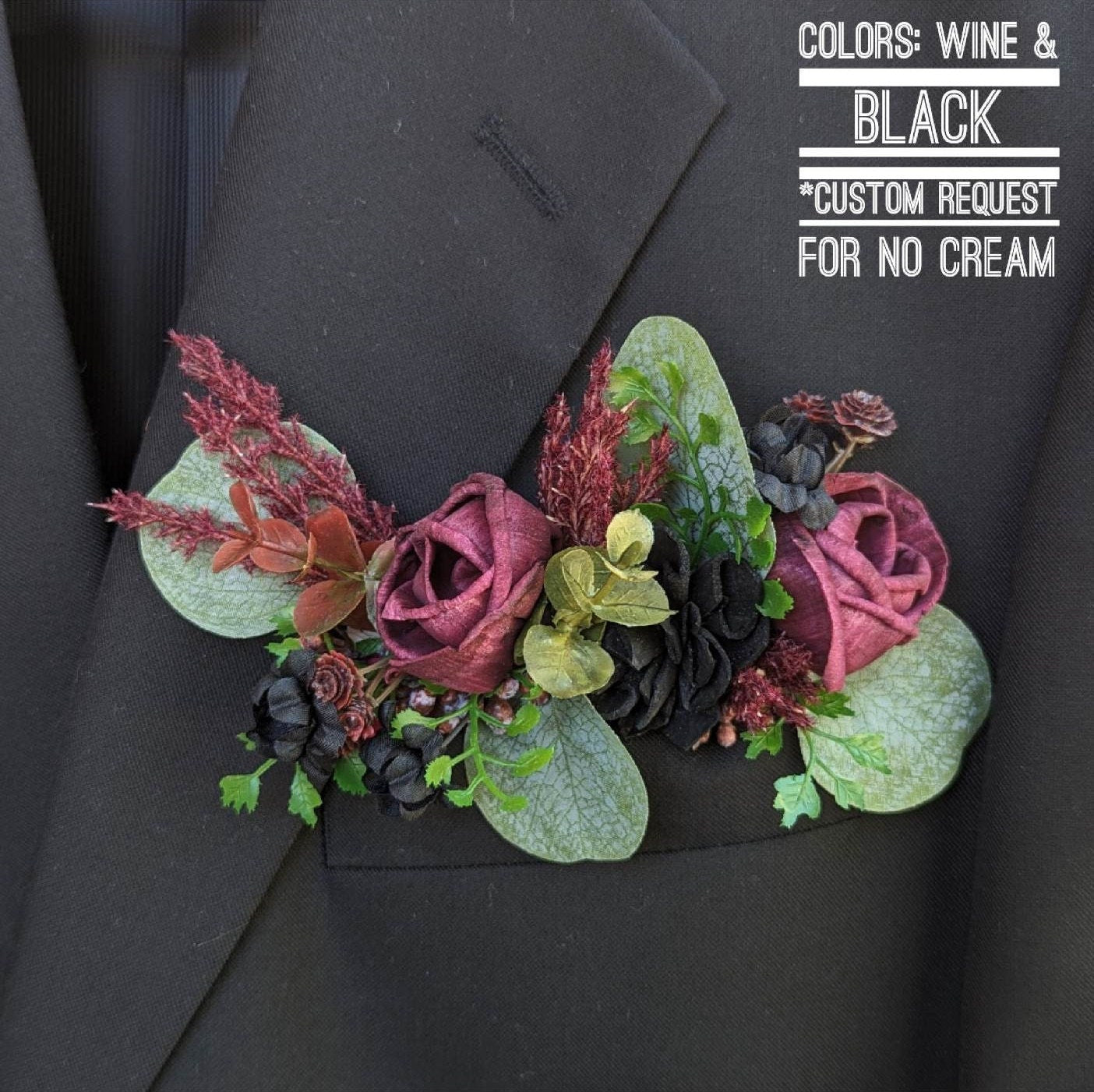 Wood Flower Pocket Boutonniere for Groom, Wooden Flowers Groom Boutonniere, Groomsmen Wedding Flowers, Wedding Boutonniere