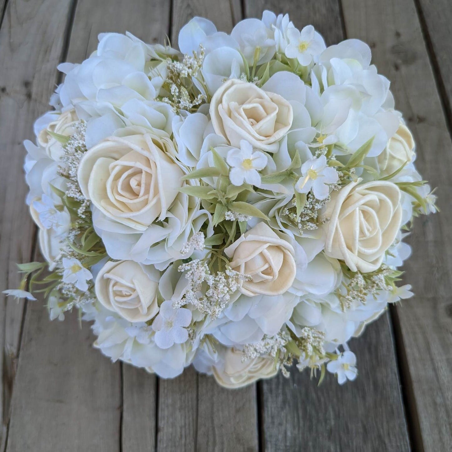 Wood Flower Bouquet and Boutonniere Set, Silk Flower Bouquet, Sola Wood Flowers, Wedding Bouquet Set, Bridal Bouquet and Boutonniere