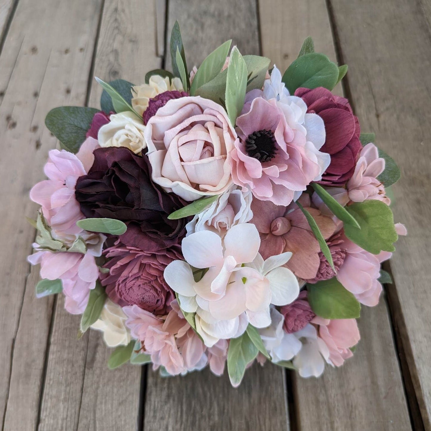 Mauve Wood Flower Bouquet, Dusty Rose Bridal Bouquet, Blush Wedding Bouquet, Wooden Flower Bouquet, Dance Recital Gift, Mauve Bride Bouquet