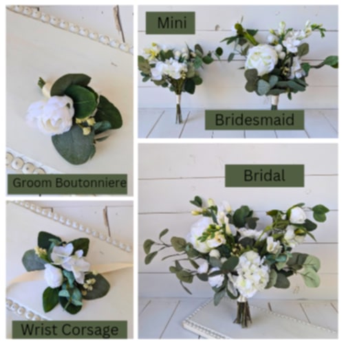 Premium Artificial Silk Flower Bouquet with Peonies and Roses, Cream and Green Natural Bridal Bouquet and Bridesmaid Flowers, Artificial Wedding Flowers, Silk Flower Bouquet, Wedding Bouquets