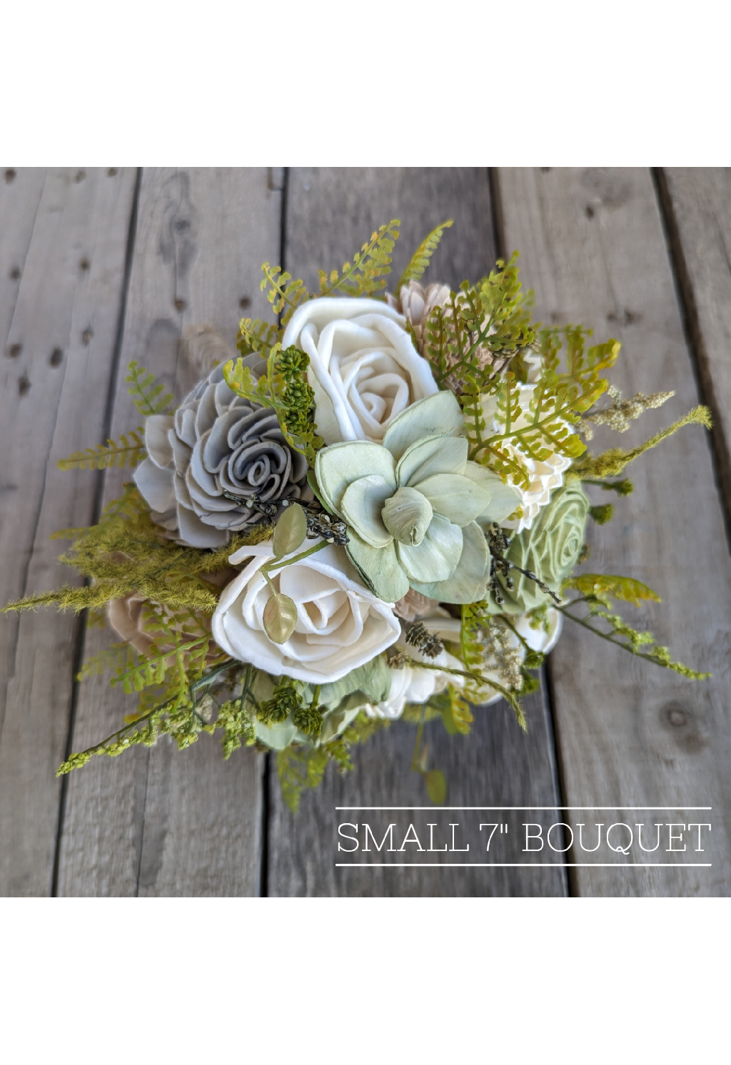 Sage Green Wood Flower Bouquet, Sage and Taupe Bridal Bouquet, Wooden Wedding Flowers, Fall Wedding Bouquet, Bride and Bridesmaid Flowers