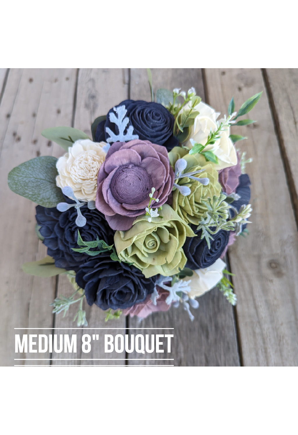 Lavender Bridal Bouquet, Wood Flower Bridal Boutique, Lavender Bride Bouquet, Fake Wedding Flowers, Navy Wedding Bouquet