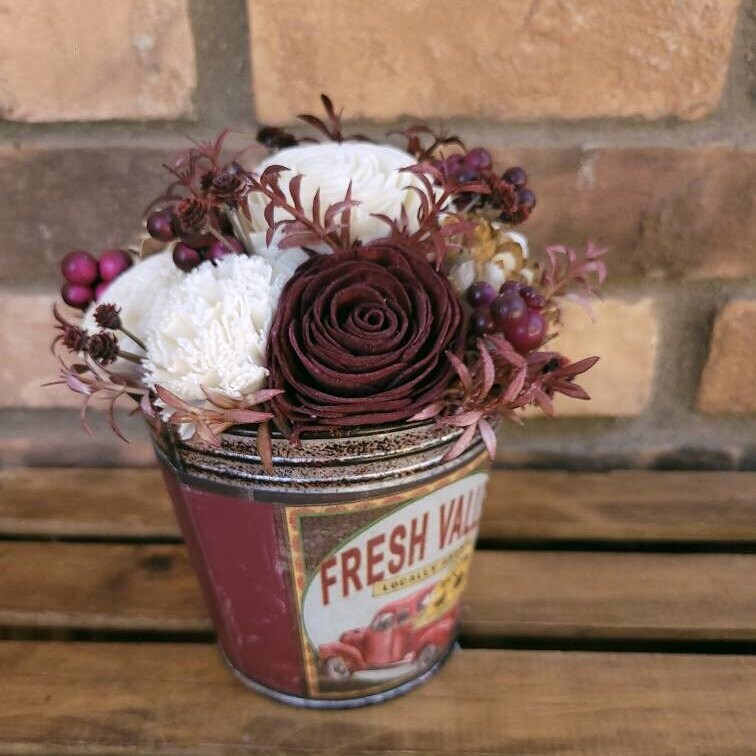 Fall Wood Flower Table Centerpiece, Rustic Fall Home Decor, Wooden Flower Centerpiece, Thanksgiving Table Decor