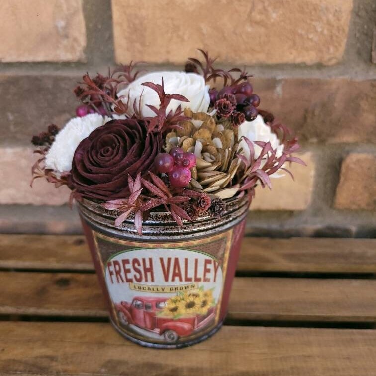 Fall Wood Flower Table Centerpiece, Rustic Fall Home Decor, Wooden Flower Centerpiece, Thanksgiving Table Decor