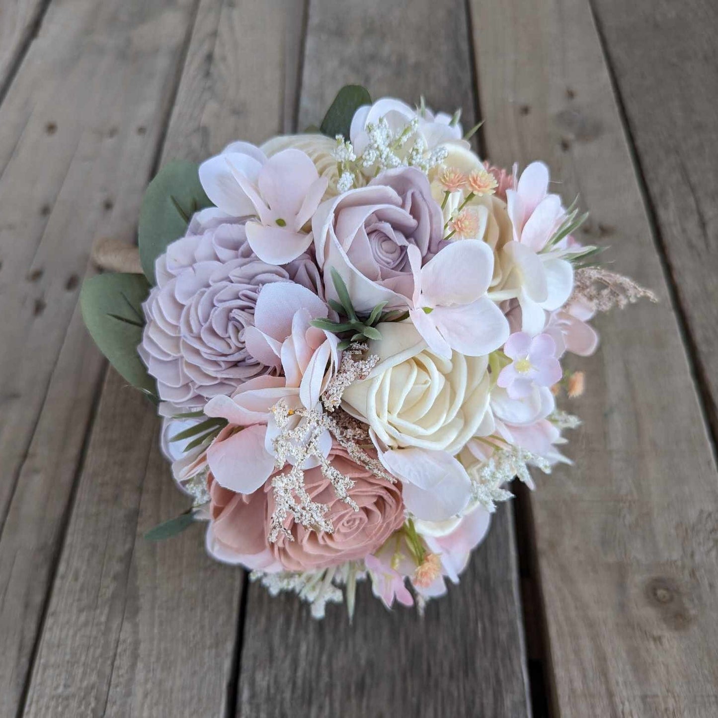 Lavender & Blush Sola Wood Flower Bouquet, Wedding Elopement Bouquet, Destination Bridal Bouquet, Wooden Bridesmaid Flowers