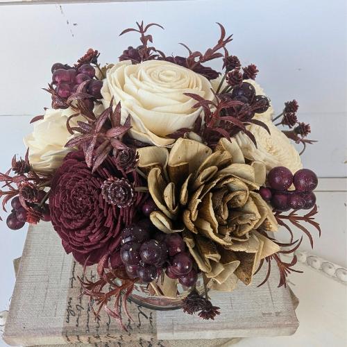 Fall Wood Flower Table Centerpiece, Rustic Fall Home Decor, Wooden Flower Centerpiece, Thanksgiving Table Decor