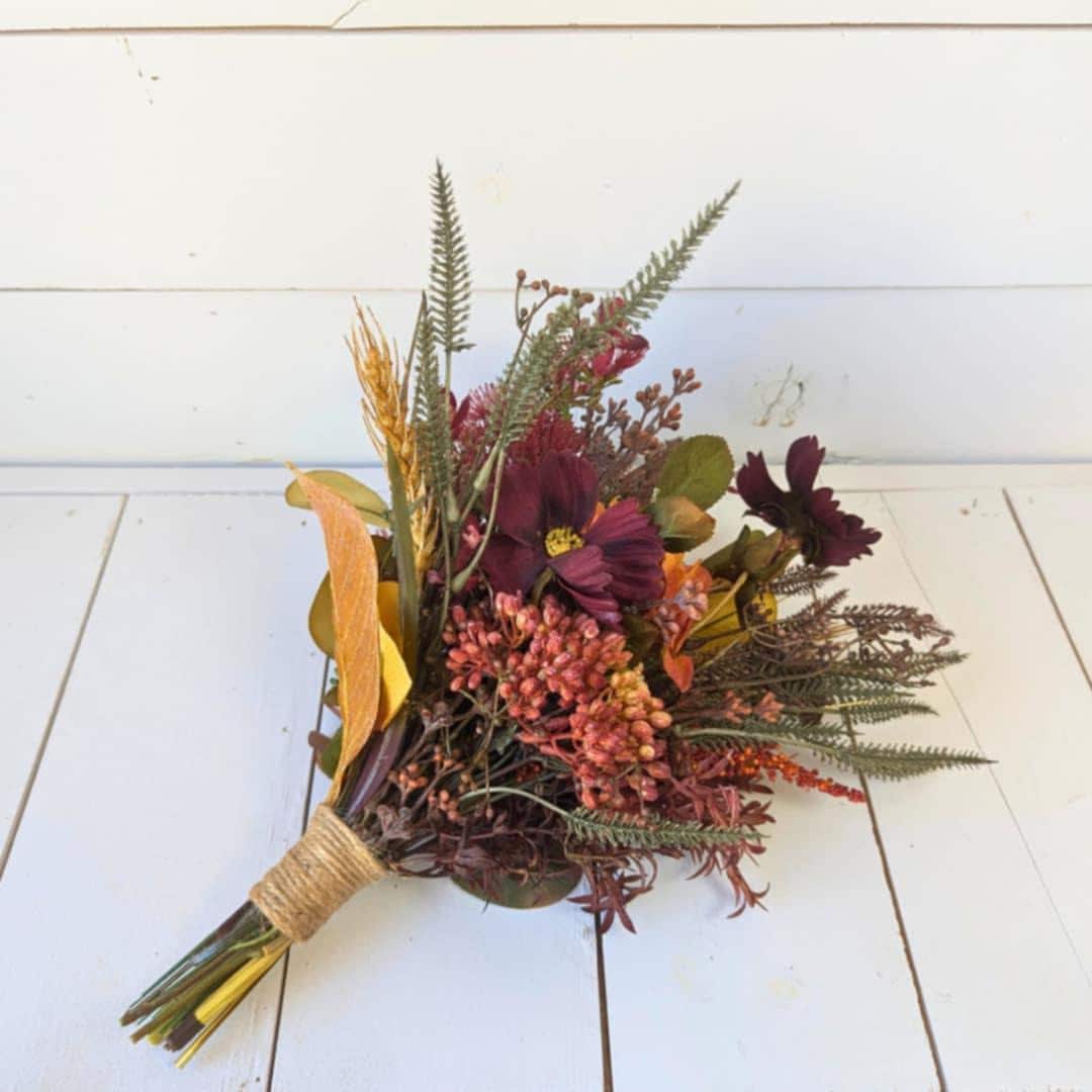 Fall Artificial Wedding Bouquets and Boutonnieres Set, Bridal Flowers Set, Bridal Bouquet, Bridesmaid Bouquet, Fake Wedding Flowers