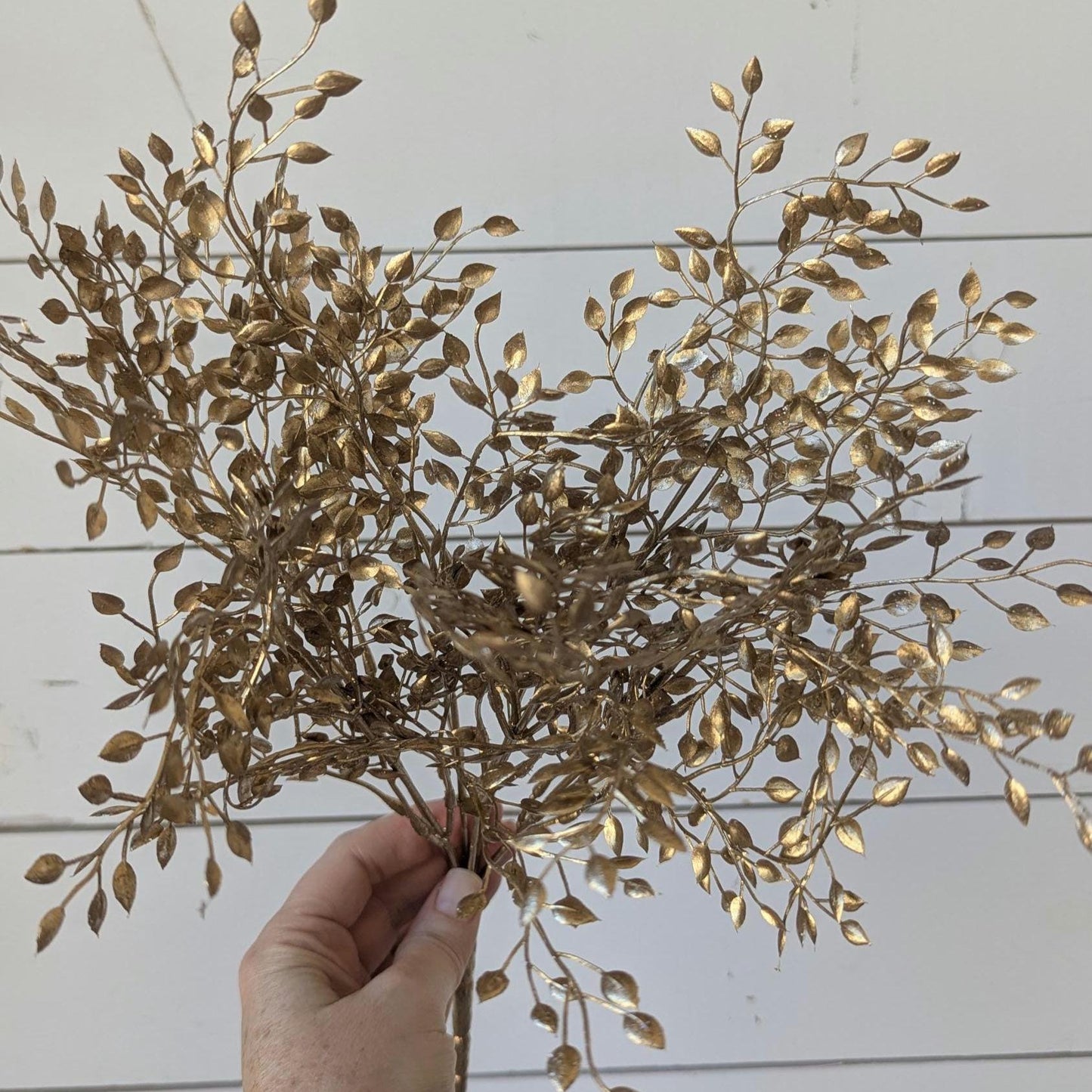 NEW Premium Gold Boxwood Bush, Artificial Gold Greenery for DIY Bouquets and Crafting, Wreath Making