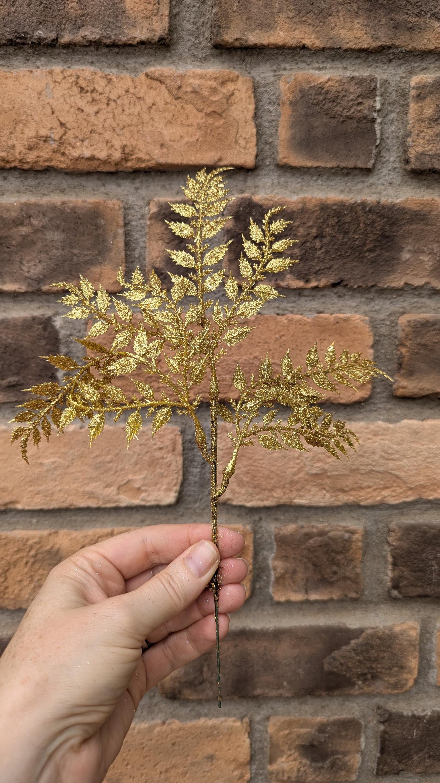 NEW 10" Gold Glitter Ash Spray, Floral Arranging, Christmas Tree Filler, Crafting Supply, Gold Wedding Decor, DIY