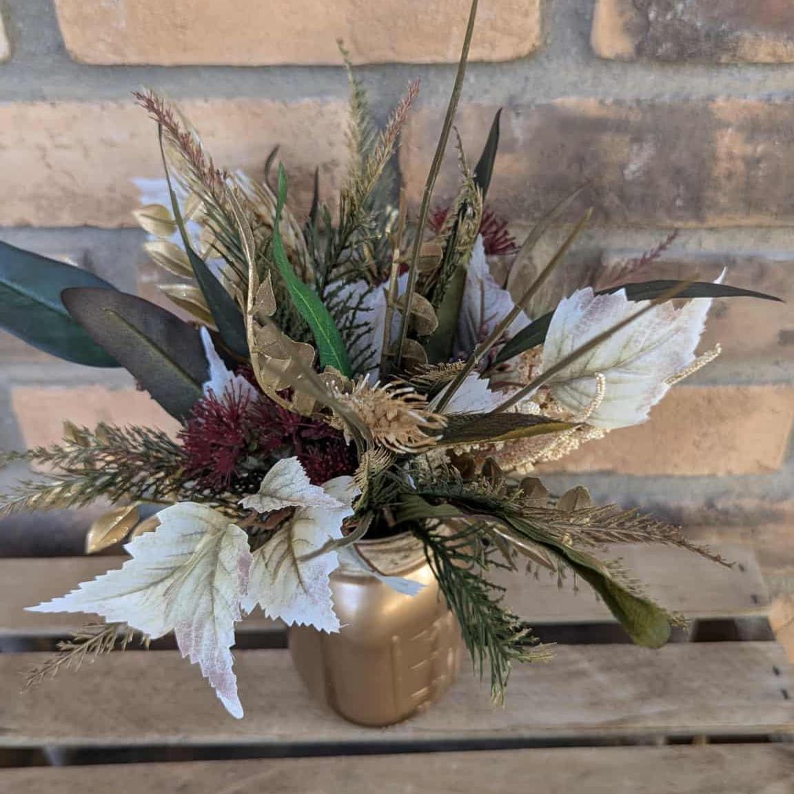 Fall Wood Flower Mason Jar Arrangement, Thanksgiving Table Centerpiece, Thanksgiving Hostess Gift, Autumn Wooden Flower Table Centerpiece