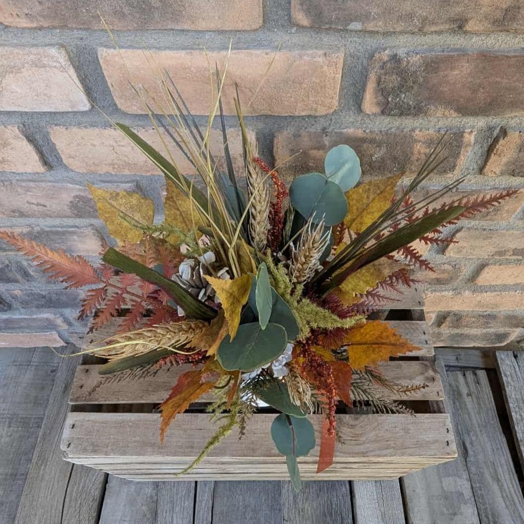 Fall Wood Flower Mason Jar Arrangement, Thanksgiving Table Centerpiece, Thanksgiving Hostess Gift, Autumn Wooden Flower Table Centerpiece