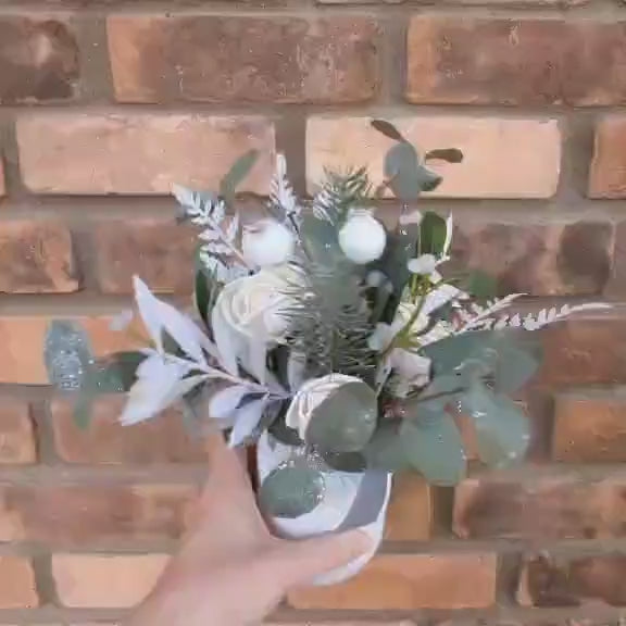 Holiday Wood Flower Mason Jar Arrangement, Christmas Centerpiece, Holiday Hostess Gift, Wooden Flower Table Centerpiece, Festive Florals