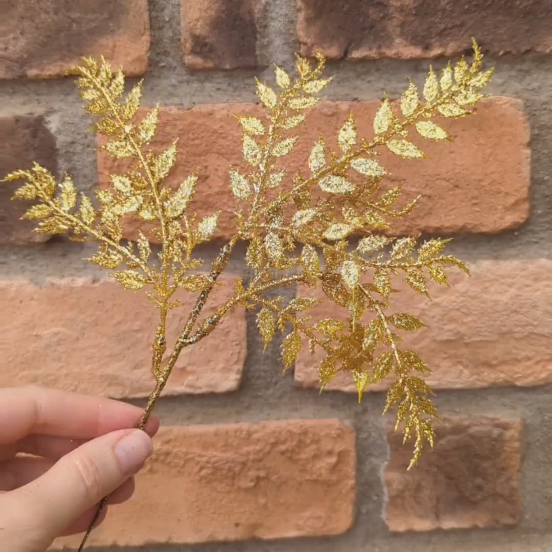 NEW 10" Gold Glitter Ash Spray, Floral Arranging, Christmas Tree Filler, Crafting Supply, Gold Wedding Decor, DIY