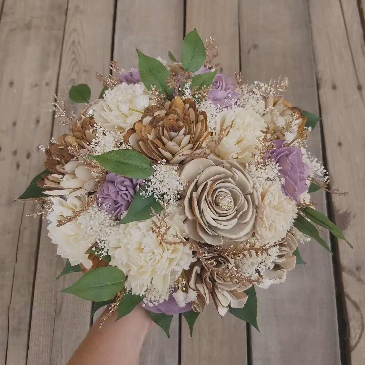 Sola Wood Flowers, Rustic Wooden Flower Bouquet, Brooch Bouquet, Artificial Flower Bouquet