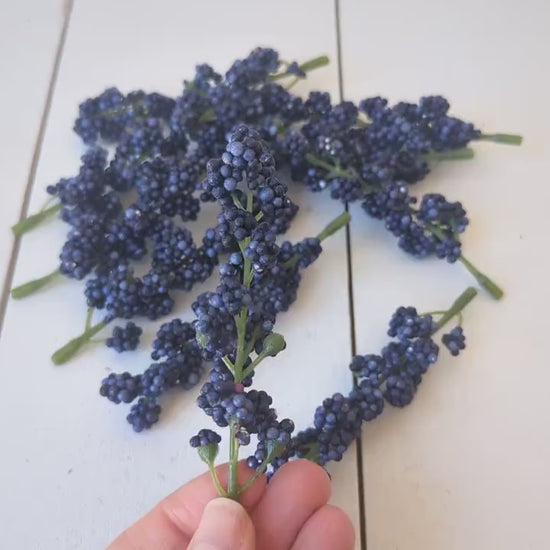 NEW Artificial Blue Berry Sprigs for DIY Bouquets and Crafting for Weddings and Baby Showers