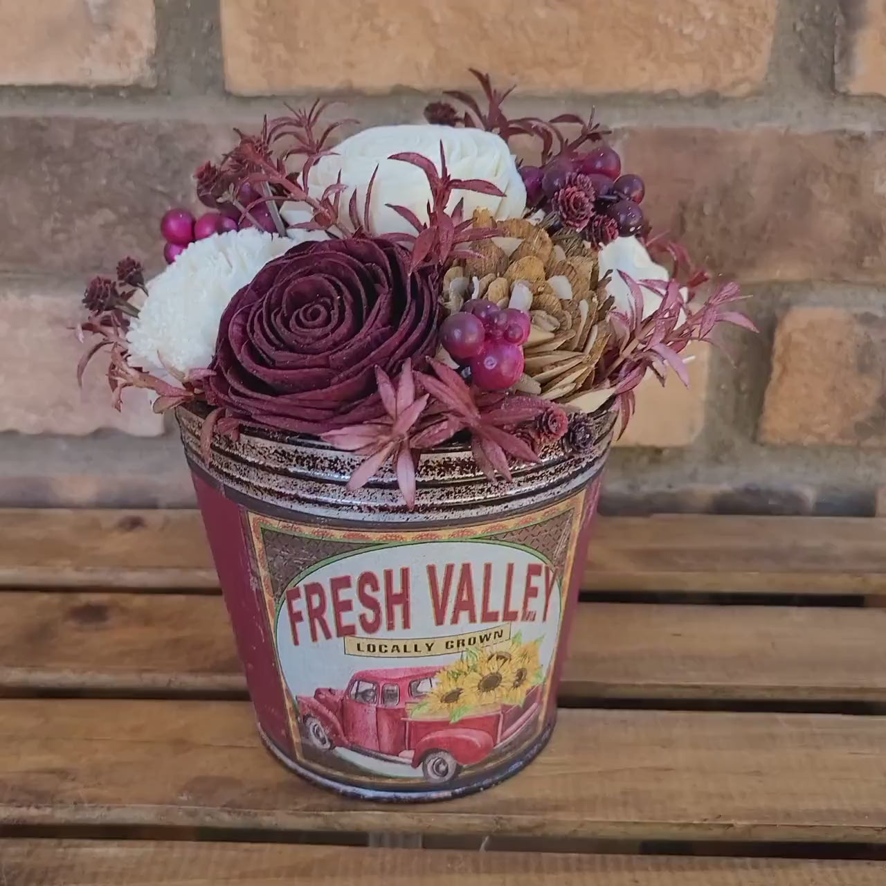 Fall Wood Flower Table Centerpiece, Rustic Fall Home Decor, Wooden Flower Centerpiece, Thanksgiving Table Decor
