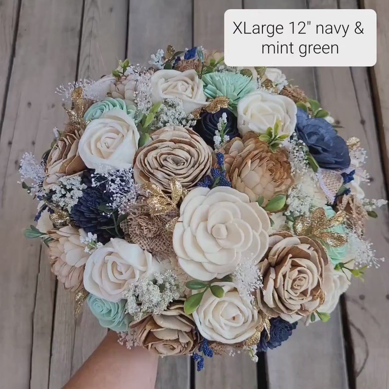 Wood Flower Bouquet, Bridal Bridesmaid Bouquet, Flower Girl, Rustic Wedding