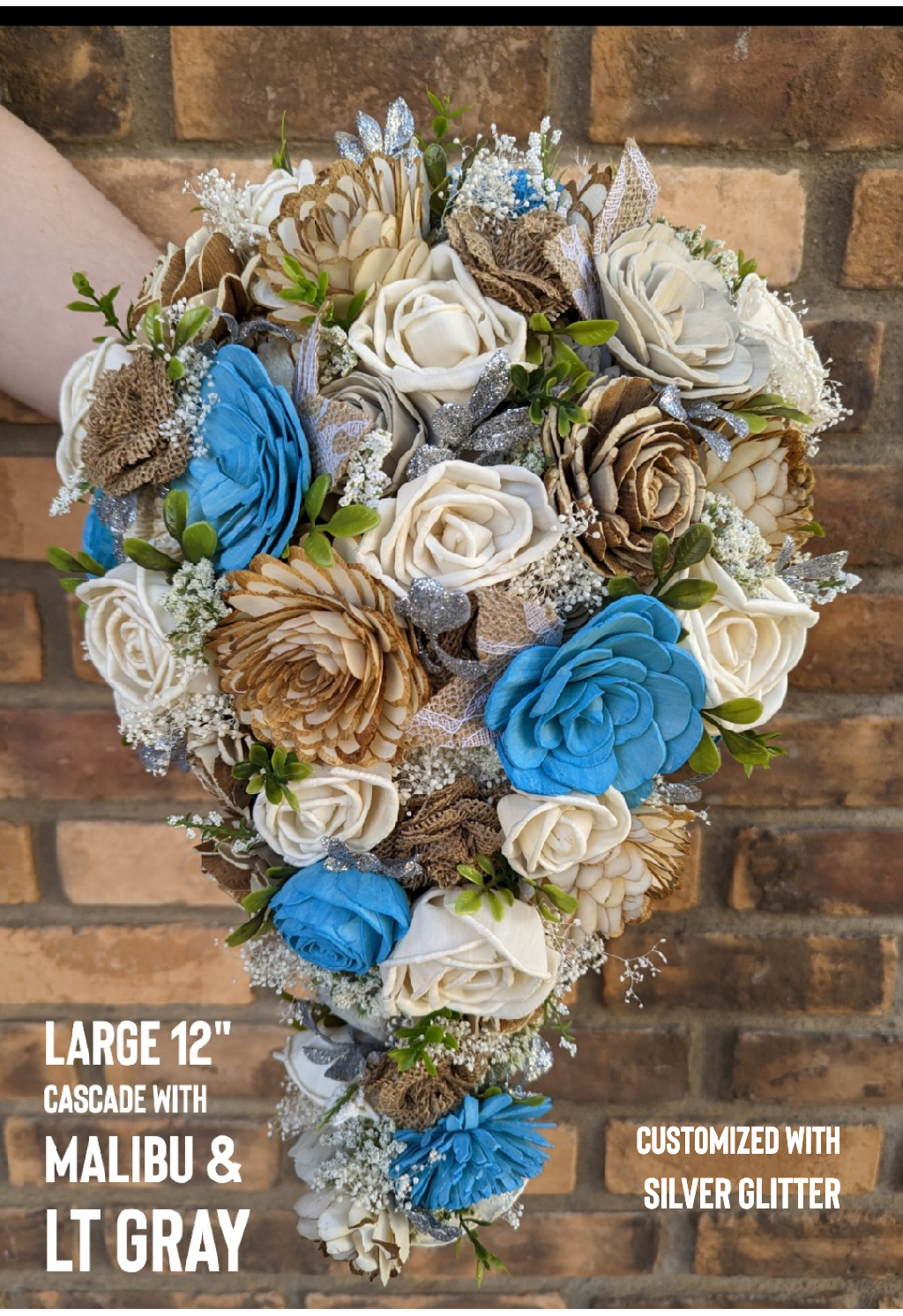 Wood Flower Bouquet, Bridal Bridesmaid Bouquet, Flower Girl, Rustic Wedding