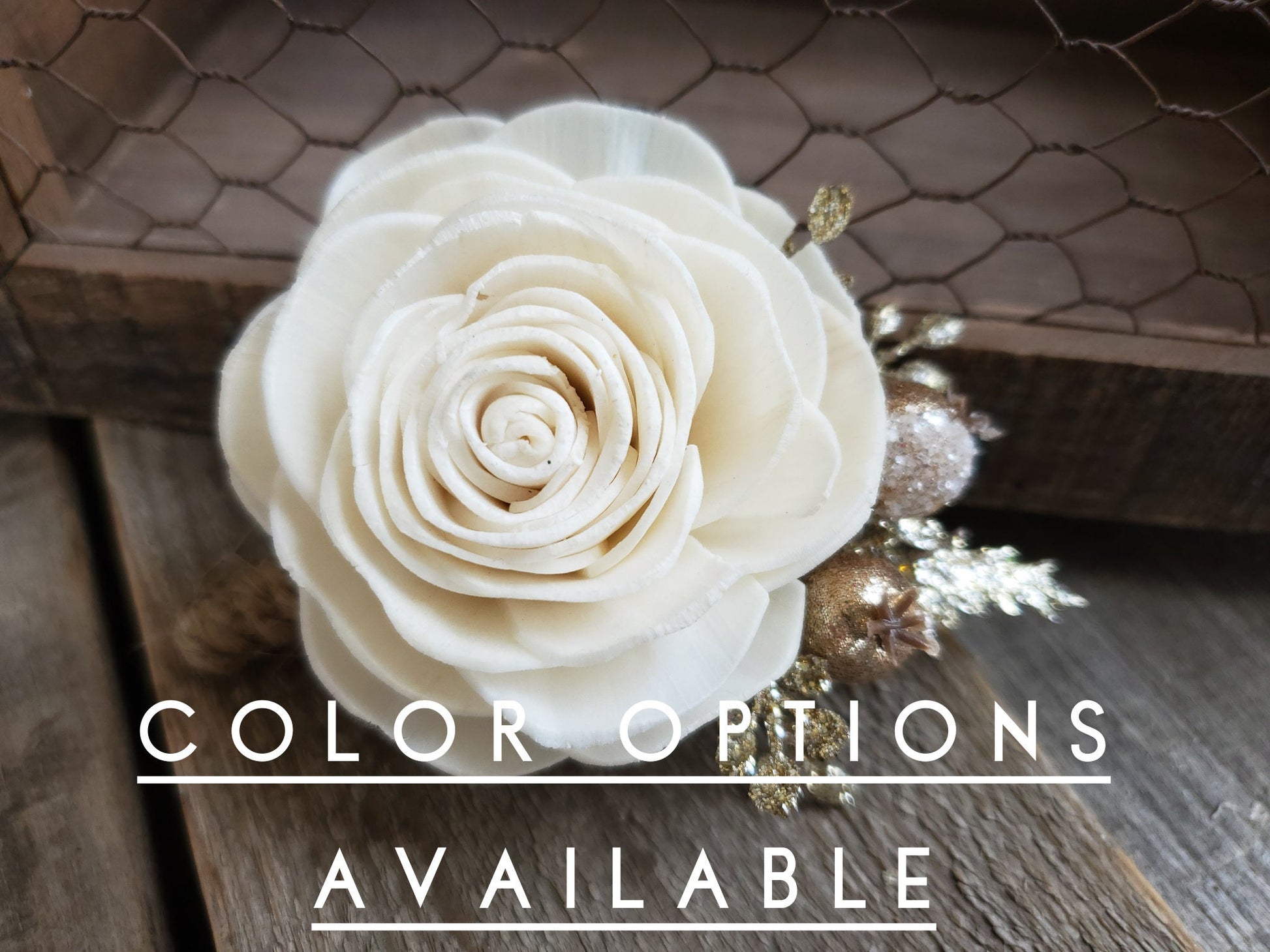 Wood Flower Boutonniere for Groom, Groomsmen Boutonnieres, Father of the Bride Boutonniere, Pinned Flower Lapel Pin