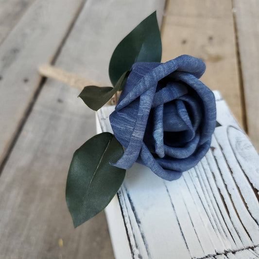 Long Stemmed Wood Flower Rose, Single Flower Bouquet, Individual Stemmed Wooden Flower