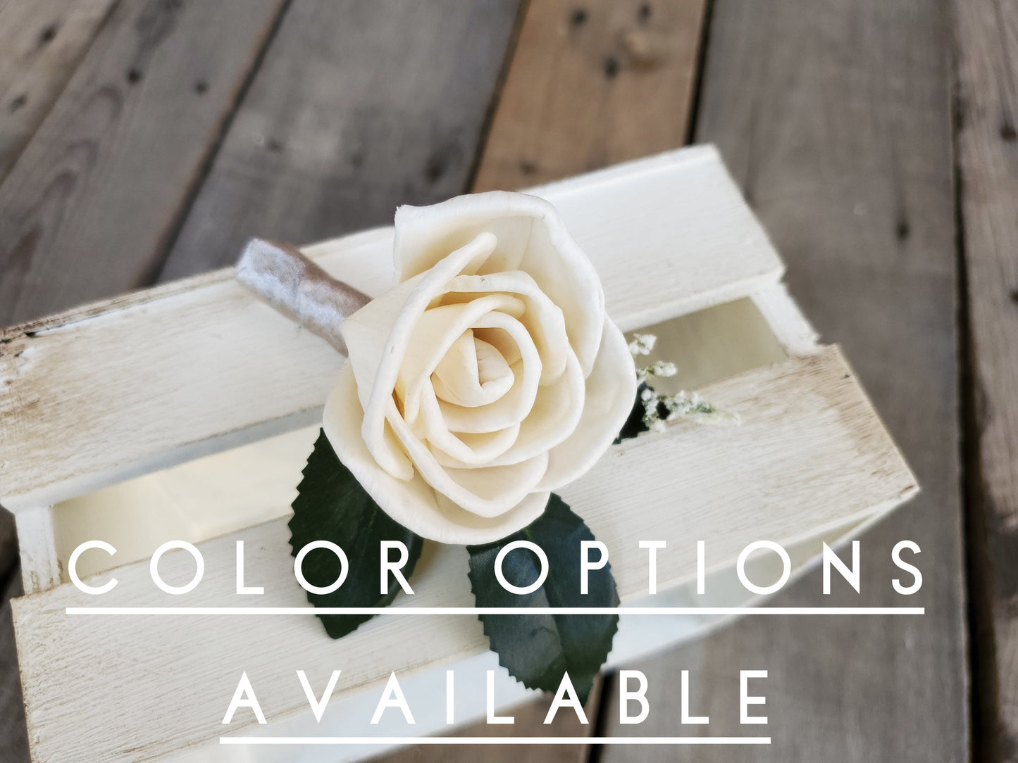 Rose Wood Flower Boutonniere, Groom Rose Boutonniere, Pinned Lapel, Pinned Flower for Groomsmen, Father of the Bride Flower