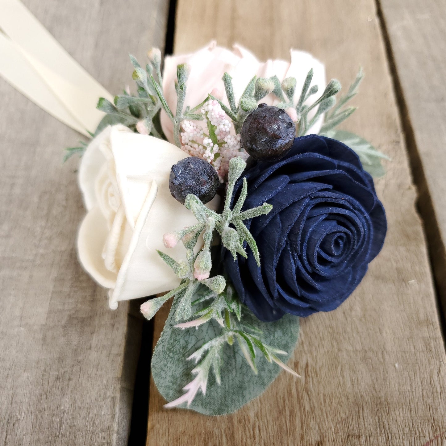 Wood Flower Wrist Corsage, Wedding Wrist Corsage, Prom Corsage, Wooden Wedding Flowers, Sola Wood Flowers Bridal Corsage,