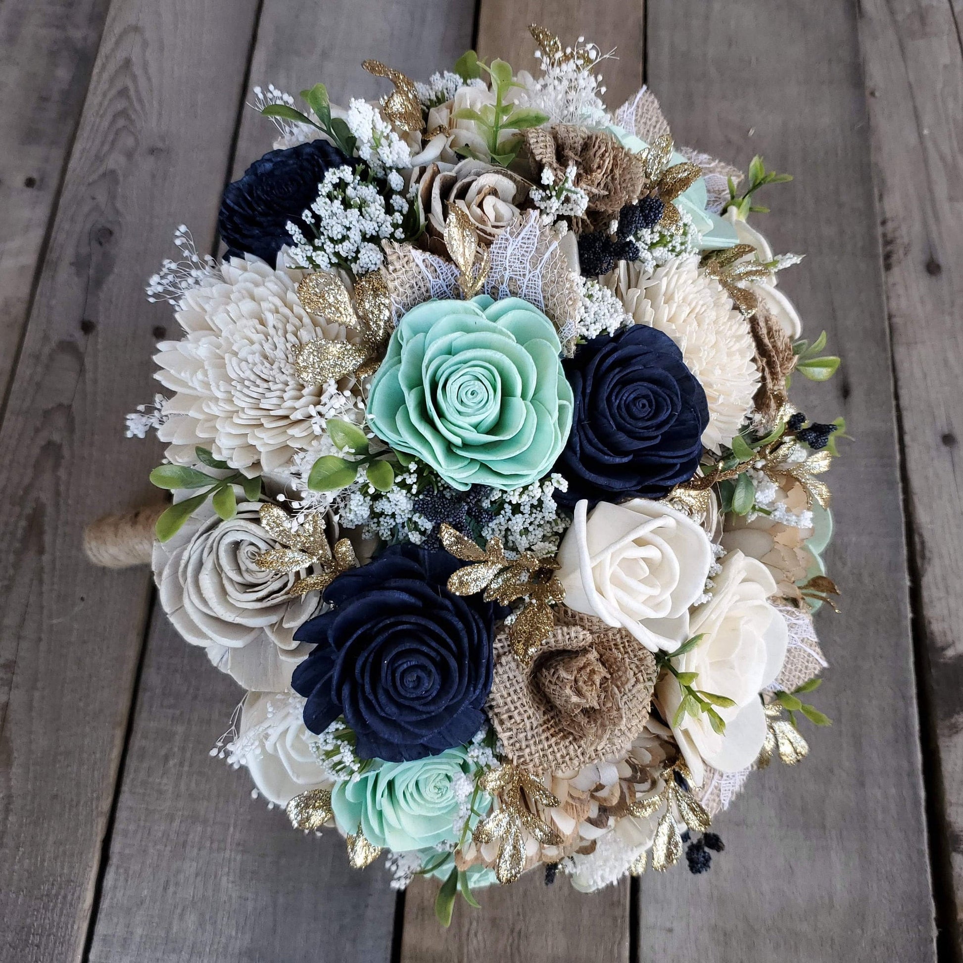 Wood Flower Bouquet, Bridal Bridesmaid Bouquet, Flower Girl, Rustic Wedding