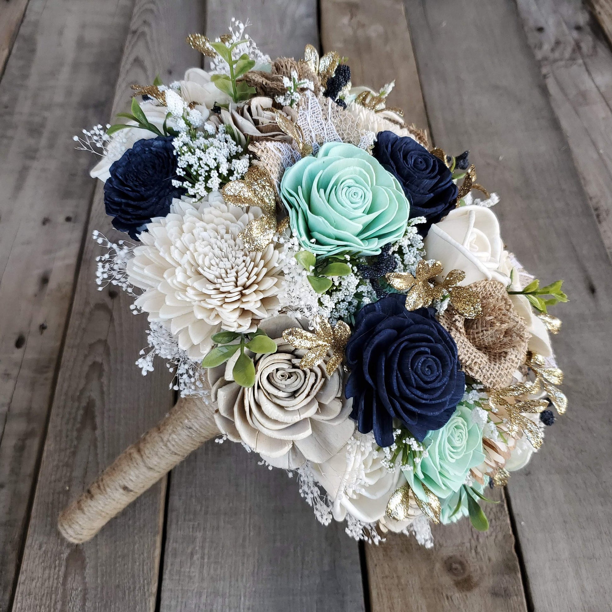 Wood Flower Bouquet, Bridal Bridesmaid Bouquet, Flower Girl, Rustic Wedding