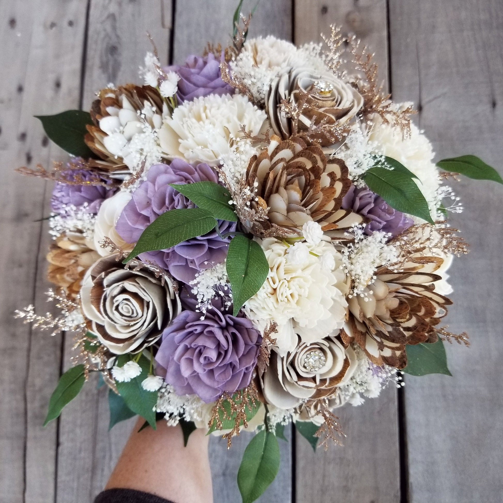 Sola Wood Flowers, Rustic Wooden Flower Bouquet, Brooch Bouquet, Artificial Flower Bouquet