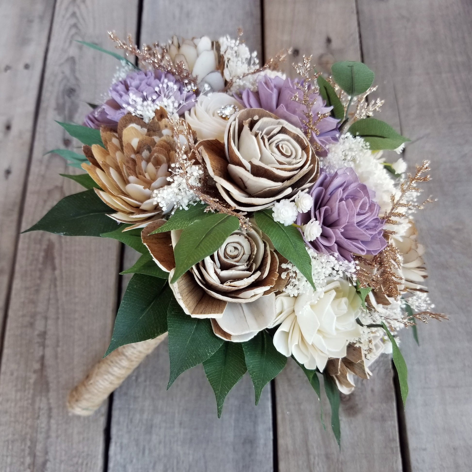 Sola Wood Flowers, Rustic Wooden Flower Bouquet, Brooch Bouquet